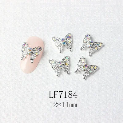 Adorno de mariposa para decoración de uñas, joyería de mariposa voladora 3D con purpurina dorada y plateada, decoración para uñas